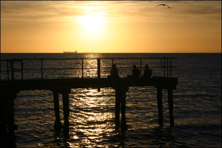sunset and a pier